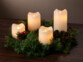 Couronne de l'Avent avec ornements argentés & 4 bougies à LED