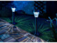 2 lanternes de jardin solaires "Silva". Mis en situation de nuit