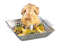 support de cuisson pour poulet roti avec panier de cuisson pour pommes de terres patates et recipient pour vin blanc