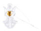 6 anges décoratifs en verre à suspendre avec cœurs colorés