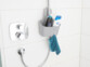 Corbeille de douche extensible avec crochet, coloris gris