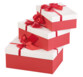 6 paquets-cadeaux avec boucle rouge