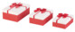 Lot de 3 paquets cadeau rouges et blancs pré-emballés pour cadeaux de noel et anniversaire
