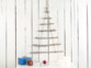 2 échelles décoratives en bois en forme de sapin de Noël