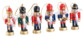 pack de 5 petites figurines en bois style casse noisette allemand avec corde pour sapin de noel