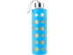 housse en silicone design bleu pour gourde en verre pearl