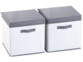 2 boîtes de rangement pliables avec couvercle - Blanc