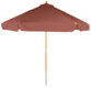 Grand parasol orientable anti-uv 50+ avec mât en bois et toile hexagonale marron lavable en machine