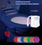 Lampe de toilettes veilleuse à LED 8 couleurs avec capteur de mouvement