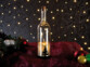 3 bouteilles de vin décoratives avec bougie LED vacillante - Sapin