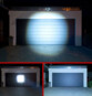 Lampe torche à LED CREE. Mise en situation devant une porte de garage