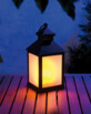 4 lanternes à LED effet flamme avec minuteur - Noir