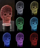 Socle lumineux décoratif à LED "LS-7.3D" - Motif Crâne