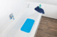 Tapis antidérapant pour baignoire, 72 x 38 cm, coloris bleu  