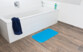 Tapis antidérapant pour baignoire, 72 x 38 cm, coloris bleu  