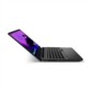 PC portable Lenovo IdeaPad Gaming série 3 ouvert vue de côté droit avec prise d'alimentation, port HDMI, port USB-C et port Ethernet RJ45
