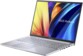 Vue de biais côté gauche de l'ordinateur portable Asus Vivobook ouvert avec port USB, prise jack et port HDMI