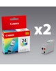 Lot de 2 cartouches originales Canon ''Bci24C'' couleur