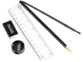 accessoires : Règle 15 cm, crayon, pinceau, blanc opaque, gomme, taille-crayon