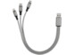 Câble Micro-USB/Lightning/USB-C/USB-A 60 cm avec gaine textile grise