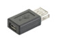 Convertisseur double port USB femelle coloris noir avec port Micro-USB type B et port USB type A