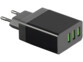 Chargeur secteur USB intelligent avec 3 ports USB Puissance de sortie,  5 V / 2,4 A chacun, total max. 3,1 A / 15,5 W