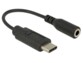 Adaptateur audio USB Type-C mâle vers jack 3,5 mm femelle - Noir DeLock