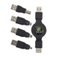 Câble d'extension USB avec adaptateurs USB-A / UBS-B / Micro-USB / Mini-USB.