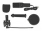 Microphone à condensateur DeLock avec stabilisateur et filtre anti-pop.