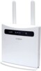Routeur wifi carré blanc avec 2 antennes amovibles pour couverture wifi maximale et voyants LED pour alimentation, Internet, wifi, WPS et signal 4G LTE
