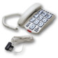 Téléphone fixe à grandes touches avec cordon pour prise téléphonique inclus.