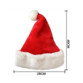 Bonnet de Père Noël rouge et blanc avec pompon en fourrure synthétique et dimensions de hauteur et de largeur annotées
