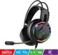 Micro-casque gaming filaire avec microphone à réduction de bruit flexible avec bandeau de compatibilité en quatre couleurs : rouge pour nintendo switch, bleu pour PS4/PS5, vert pour XBOX ONE/X/S et violet pour PC