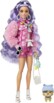 Poupée Barbie extra avec de longs cheuveux ondulés et colorés et son petit animal