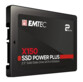 Disque interne SSD 2 To Emtec X150 Power Plus 2,5" vue de biais de biais sur interface SATA III 6 Go/s