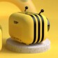 Vue arrière de l'enceinte bluetooth Maya design abeille coloris jaune et noir avec sortie audio rectangulaire, port de chargement USB-C, fente pour carte MicroSD et prise jack