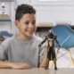 Figurine Power Rangers Beast Morphers, Cybervilain Robot-Blaze - 30 cm mise en situation avec un garçon