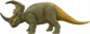 Vue du côté gauche du sinocératops jaune et vert avec tête et pattes articulées
