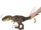 Illustration des différents mouvements que le T-Rex peut faire lorsque l'on touche sa queue via des flèches et une main tenant la queue du dinosaure