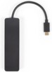 Hub USB léger et compact coloris noir avec câble USB-C 15 cm