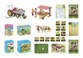 Boîte Playmobil avec  7 sets de jeux country et ses accessoires de puzzle