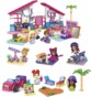 Pack de 5 jeux de construction Barbie avec 7 mini-figurines, 2 tortues, 1 chiot, 2 oiseaux, 440 blocs de construction, 9 plaques de sol, 6 accessoires de mode et plus de 50 autres accessoires