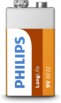 Pile bloc 9 V / 6F22 Long Life de la marque Philips