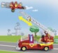 DUCK ON CALL, Freddy et Duck Ducklas, un grand camion de pompiers avec une échelle extensible et pivotante et un mini-avion détachable avec canon à eau