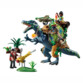Dinosaure armé avec 3 figurines de combat playmobil