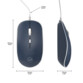 Souris optique filaire 1200 dpi Mousy Mobility Lab avec annotations de longueur, de largeur, de hauteur et de longueur du câble