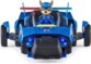 Figurine Chase assise sur le siège conducteur du véhicule Pat' Patrouille Deluxe avec lumière bleue en mode voiture de course pour sauvetage rapide