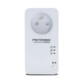 Boîtier CPL Metronic netsocket 600 coloris blanc avec prise française, bouton de connexion et voyants LED de contrôle