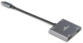 Vue du dessus du câble adaptateur USB-C vers HDMI en aluminium coloris gris
