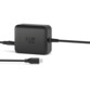 Vue du dessus du bloc d'alimentation carré en deux parties avec câble d'alimentation AC CEE 7/16 1,2 m et câble USB-C 1 m